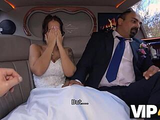 Hubby Watches Bride's Limo Thrill