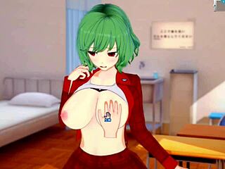 Touhou Yuuka's massive tits groped hard in 3DCG