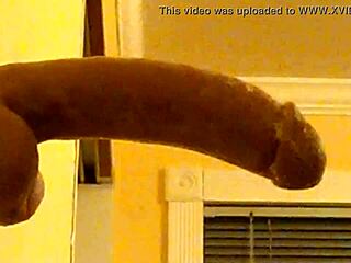 Naughty gay guy in hood deepthroats dildo