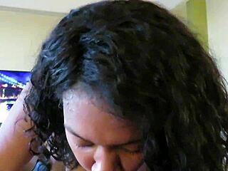 Deepthroat slut gags hard on thick cock