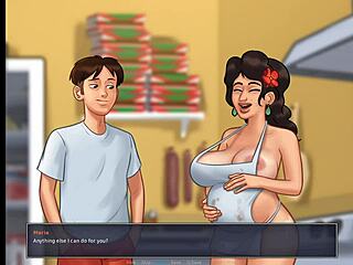 cartoon babe's teasing curves in summertime saga game
