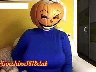 my halloween treat with big pumpkin boobs recorded