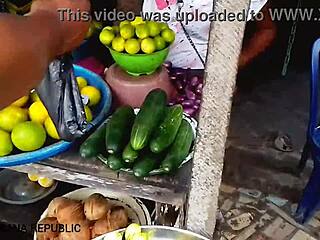 Home pussy play with a fresh cucumber