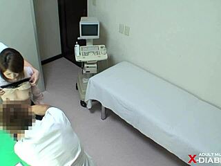 Busty Asian's Touching Annual Check