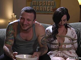 Bondage babe gets rough anal