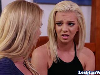 lesbian teen scissoring with busty stepmom hard
