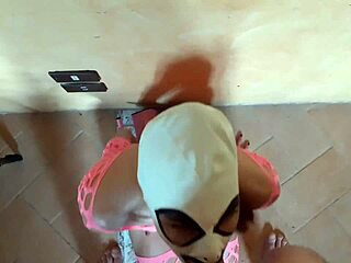 Petite Latina’s Rough POV Blowjob in Pink Fishnet
