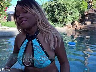Nina Rivera’s Poolside Happy Ending Blowjob