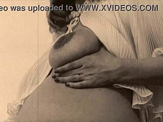 Pregnant hairy lesbians teasing in vintage style