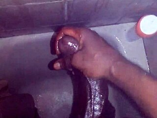 shower jerking with my massive cock feels so good