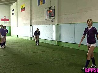 Lesbian teens get daring in football training