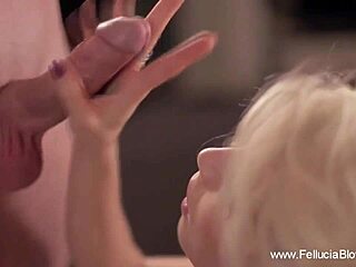 Blonde Gags Hard On Real Blowjob Action