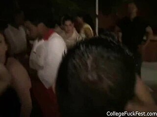 Blonde Teen Rides Cock at College Party