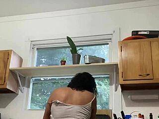 mature indian housewife finds bliss in kitchen chores