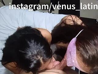 hot latina teen's facial trio
