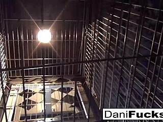 Dani Daniels trapped hard in a dog cage