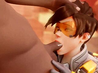 Tracer's Fierce Bet-Paying Blowjob Clash