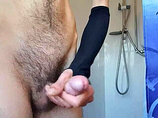 Teen twink teases with solo cum shot in bath