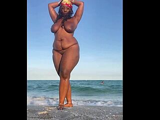 Black MILF's Beach Day Sizzles