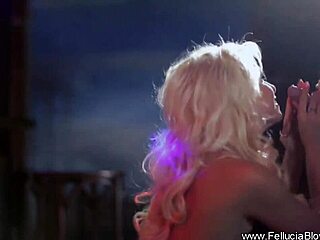 Blonde beauty under moonlight