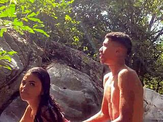 Fucking unknown Colombian chick by jungle river