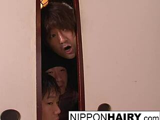 Japanese girl teases while boys secretly watch her