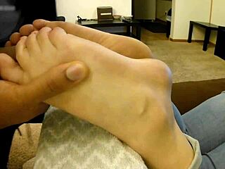 Foot fetish POV gets interracial messy