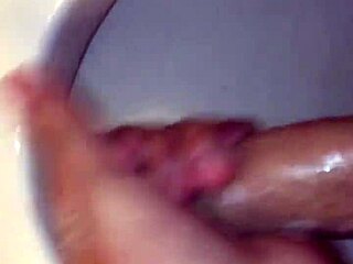 Pissing in Underwear and Soaping Cock Hard
