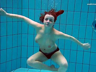 Underwater mermaid Vesta, a teen craving pool fun