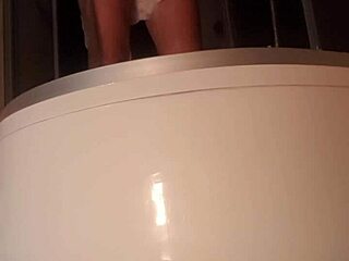 Solo guy stroking cock in steamy shower scene