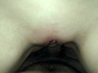 Brunette slut takes a messy creampie POV