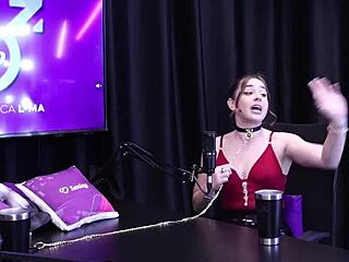 Evelyn Zain’s sheer red golden shower in BDSM