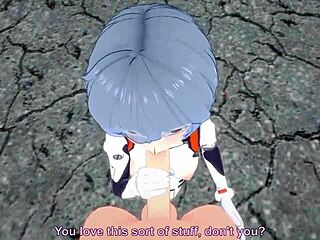 Bold rei ayanami delivers fierce pov blowjob in evangelion short