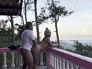 Fucking My Stepsister Hard On Balcony With View