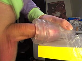 Powerful Cumshot In Tight Rubber Vagina