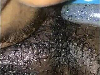 Petite's Messy Ebony Shaft Moment