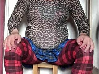 Crossdresser Masters Deepthroat Toy Play