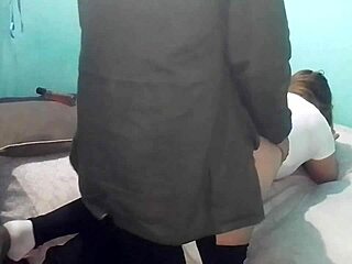 my latina milf bent over on cold day