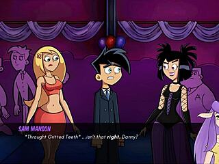 Goth cheerleader gives fierce handjob in Danny Phantom