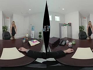 Sexy blonde’s office corner sulk