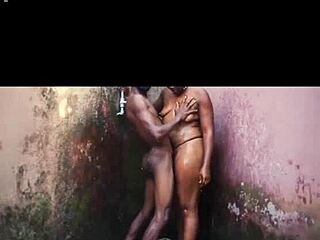 african wife teases with neighbor's big fat black cock