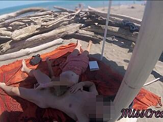 Outdoor MILF Tempts on Shore