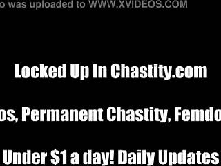 locked in chastity by a cruel femdom bitch