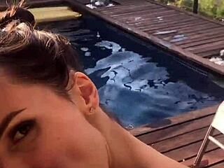 Brunette Pounded Outdoors Monster Cock