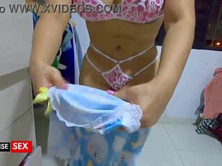 My latina neighbor shows off her underwear