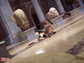 futa3dx babes with huge cocks bang in museum