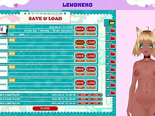 My vtuber lewdneko masturbates in anime game