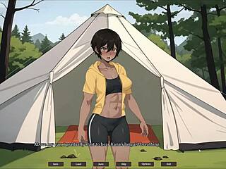 tomboy girlfriend blows hard in forest hike