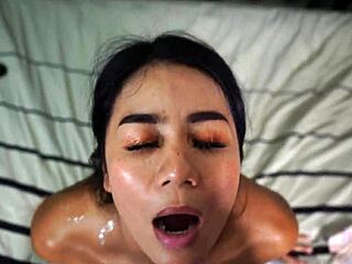 asian neighbor sucks cock for messy facial