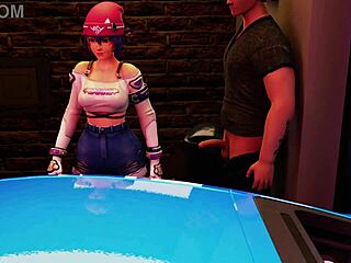 kiriko from overwatch blows random guy hard